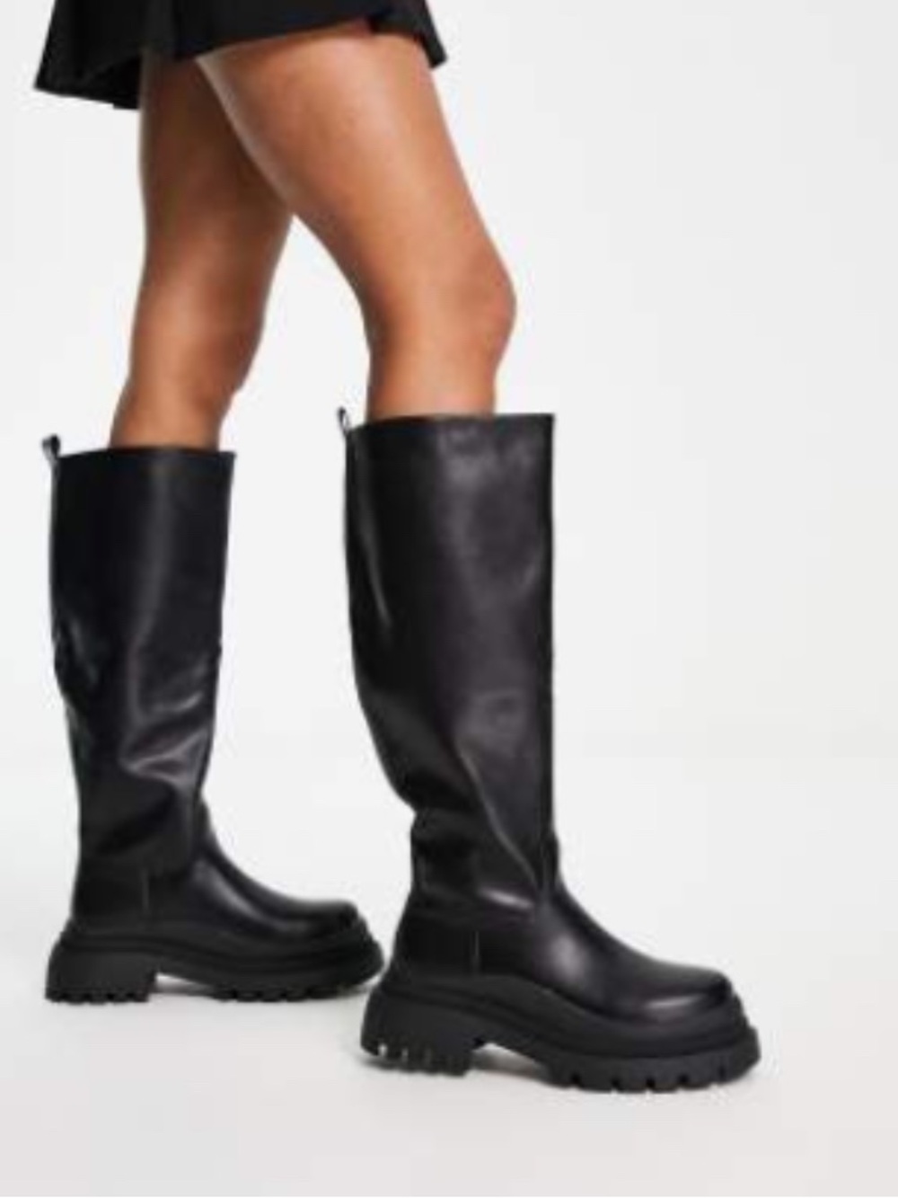 ASOS Black Platform Over-the-Knee Lug Sole Boots